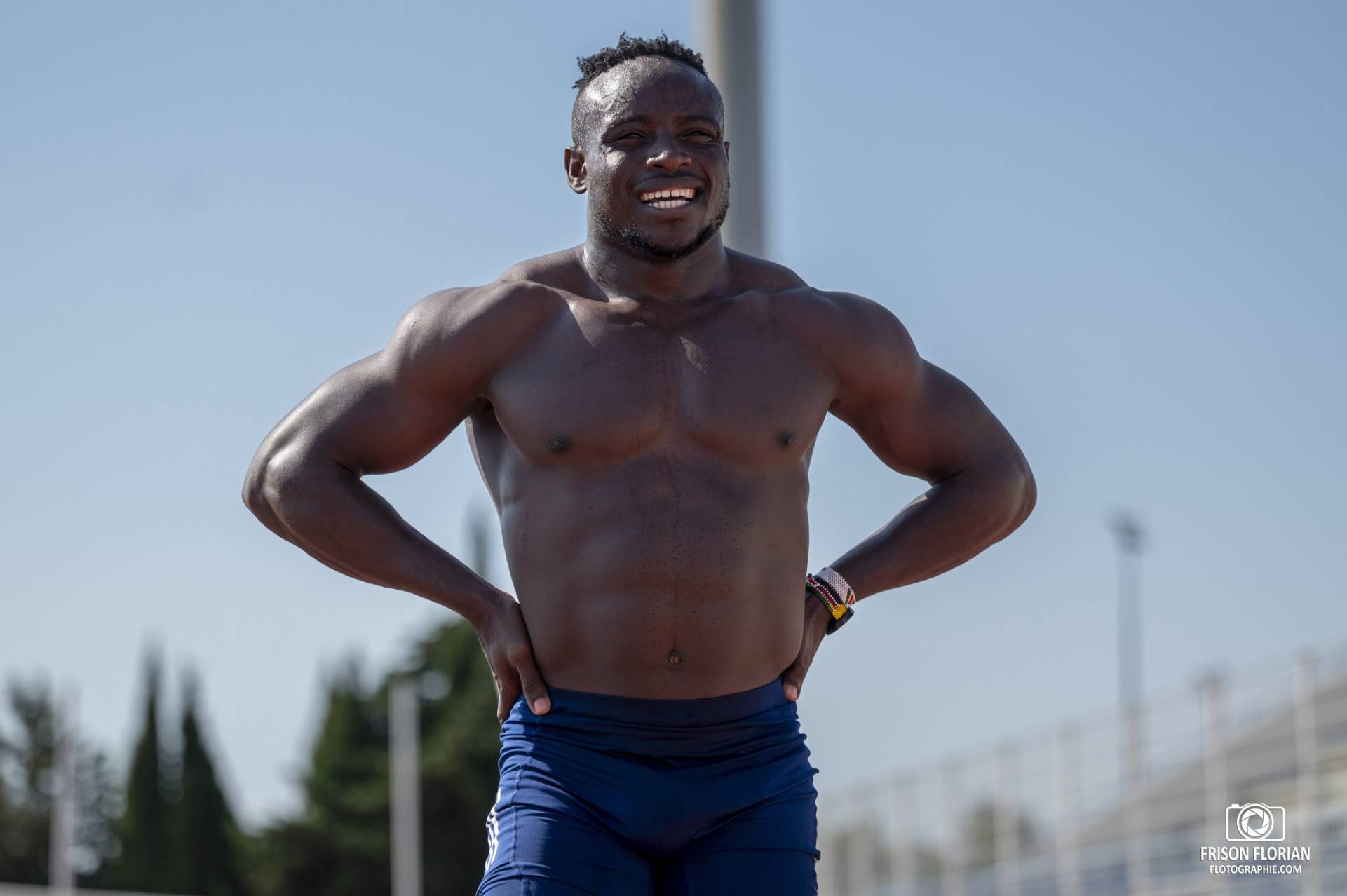 Ferdinand OMANYALA du Kenya, en préparation à Miramas pour les Jeux Olympiques de Paris 2024