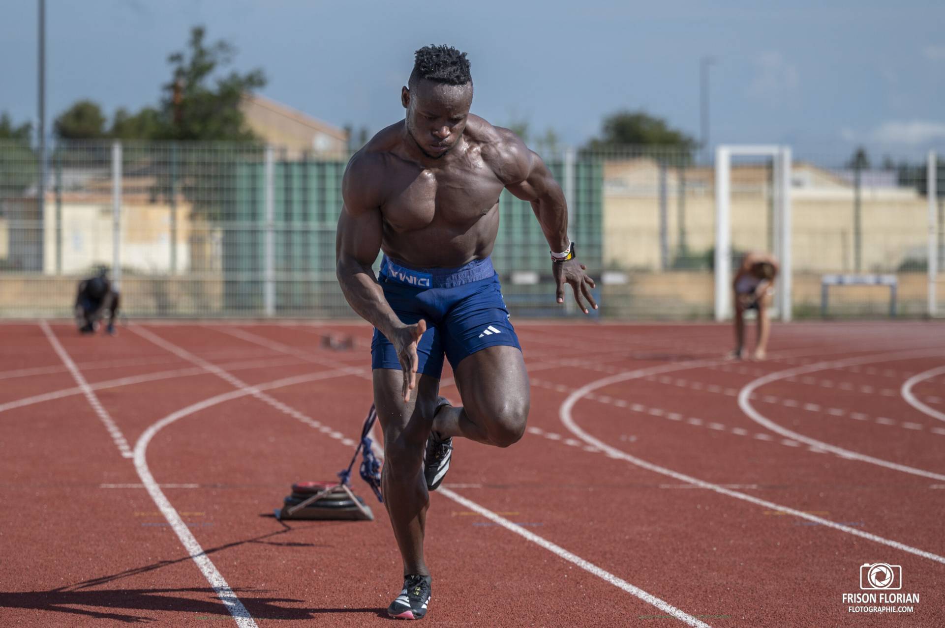 Ferdinand OMANYALA du Kenya, en préparation à Miramas pour les Jeux Olympiques de Paris 2024