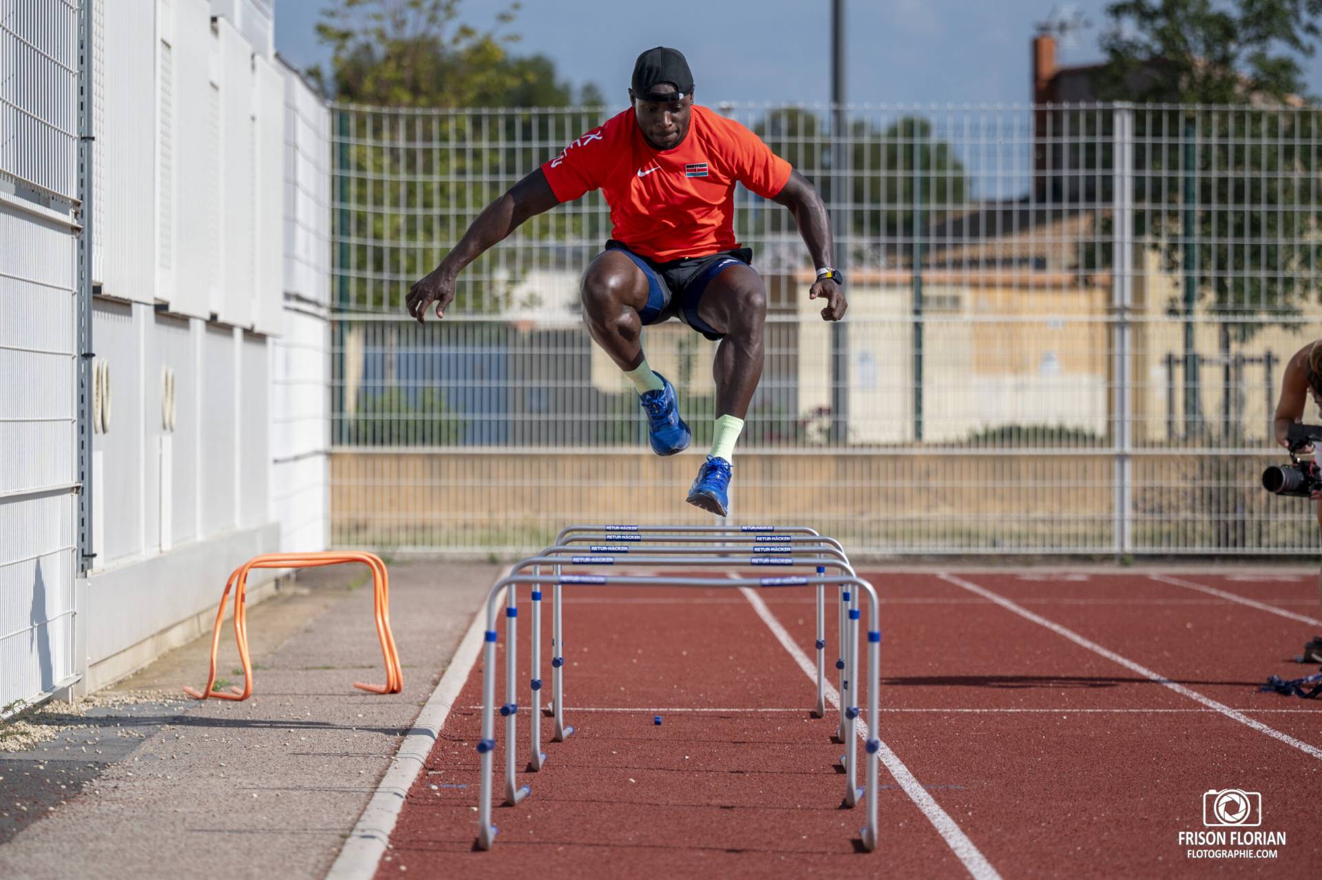 Ferdinand OMANYALA du Kenya, en préparation à Miramas pour les Jeux Olympiques de Paris 2024